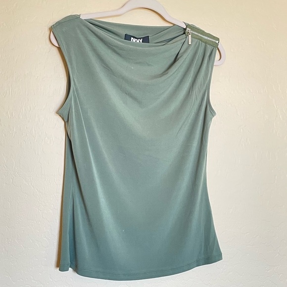 DKNY Olive Cowl Neck Shell Top - NWT - Picture 3 of 8